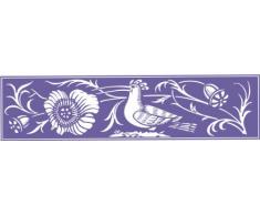 INDIGOS 4051095030096 Wandtattoo w269 Blumen, Vogel 120 x 30 cm, violett