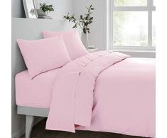 Sleepdown Spannbetttuch aus Polycotton, für Einzelbett, Rosa