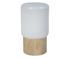 Tosel 64489Â Gufo Nachttischlampe Holz Buche massiv/Glas mundgeblasen Holz/Opal 120Â x 220Â mm