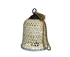 Sagebrook Home 13584-02 Laterne aus Bambus/Eisen/Seil, 31 x 31 x 45 cm, Beige