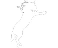 INDIGOS 4051095051831 Wandtattoo w609 springendes Pferd 96 x 53 cm Wandaufkleber in 3 Größen, weiß