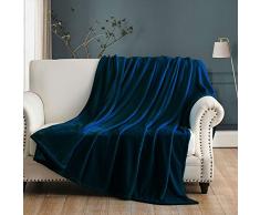 Ihoming Luxuriöse Fleece-Decke für Bett und Couch/Überwurf, 350 g/m², superweich, gemütlich, Fuzzy Navy (228,6 x 228,6 cm)