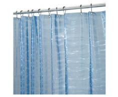 iDesign Ripplz Schimmel-/Spakresistenter Wasserdichter Duschvorhang aus EVA, 178 x 183 cm, blau