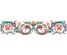 Indigos 4051719700756 Wandtattoo MF012 wundervolles Ornament Drachen Asien Blumen Tribal 180 x 39 cm