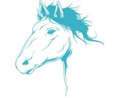 INDIGOS 4051095055938 Wandtattoo w616 Pferd Wandaufkleber in 3 Größen, 120 x 66 cm, türkis