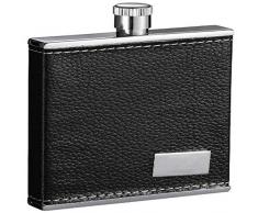 Visol tanha Kunstleder Edelstahl Flachmann, 85 G, Schwarz