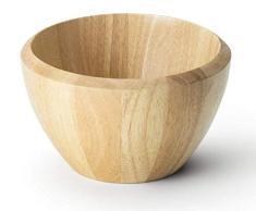 Continenta Salatschüssel aus Gummibaumholz, Holzschüssel, Holzschale, Obstschale, Größe: Ø 15,5 x 6 cm, aus Gummibaum