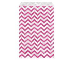 888 Display USA Chevron Papier Shopping Sales Tragetaschen Favor Tüten Geschenktüten Geburtstag Hochzeit Ostern Reveal Party Baby Dusche (100 Zählen) 8 1/2 x 11 Rose