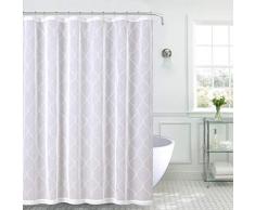 Regal Home Textil Duschvorhang Sheer mit Stickerei marokkanisches Design Modern weiß/weiß