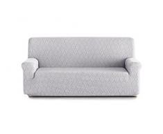 Blindecor Picasso Schutzhülle aus elastischem Sofa 2 Sitzer, Stoff, Perlgrau, 90 x 130 x 100 cm