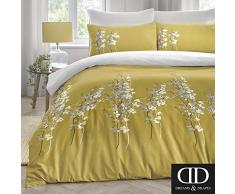 Dreams & Drapes Orientalisches Blumenmuster, pflegeleicht, für Einzelbett, Ockergelb