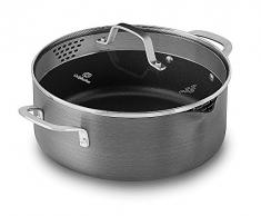 Calphalon 1932450 Classic Aluminiumguss Dutch Oven mit Abdeckung Neues Modell 5-Quart grau