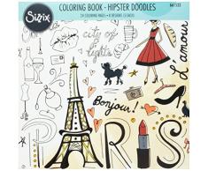 Sizzix Hipster Kritzelei von Lindsey Serata Malbuch, Papier, Mehrfarbig, 22 x 20.3 x 0.8 cm