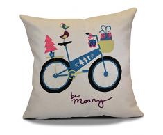 E by design PHGN637BL34-26 Dekokissen, geometrischer Druck, 66 x 66 cm, Blaugrün