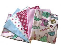 The Craft Baumwolle, 18 x 22-Fat Quarter Stoffpaket, einfach Backen Backförmchen Logo Bedruckter Stoff, 1 Stück