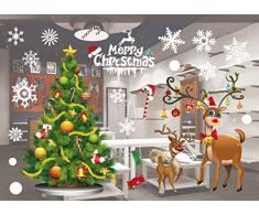 Eokeanon Fensteraufkleber, weiße Schneeflocken, abnehmbare Weihnachts-Fenster-Aufkleber für Winter-Wunderland, Weihnachten, Party-Dekorationen Christmas Window Clings Jc-801