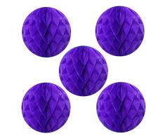 Wrapables Tissue Honeycomb Ball Party Dekorationen für Hochzeiten, Geburtstagsfeiern, Baby Duschen und Kinderzimmer Decor (Set von 5), 15,2 cm violett