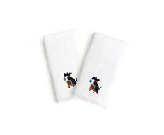 Linum Wohntextilien Handtücher Weihnachten Hund (Set von 2), rot, weiß, blau, Mehrfarbig, schwarz