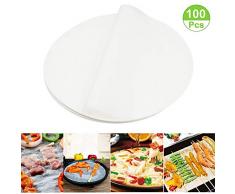 (Set von 100) Antihaftbeschichtung rund Pergament Papier 15,2 cm Durchmesser, Backpapier Liners für runde Kuchen Pfannen Kreis