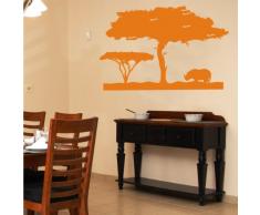 INDIGOS 4052166116503 Wandtattoo w553 Afrika / Steppe Wandaufkleber, 96 x 61 cm, orange