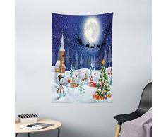 ambesonne Weihnachtsschmuck Collection, klassische Christmas Ornaments und Christbaumkugeln auf Kiefer Baum Zweig Lametta Bild Print, Schlafzimmer Wohnzimmer Wohnheim Wandbehang Wandteppich, grün rot, Textil, Multi 8, 40 W By 60 L