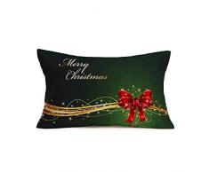 Doitely Kissenbezug, Motiv Weihnachtsmann mit Schlitten, Baumwolle, Leinen, Mistelzweig, 30,5 x 50,8 cm 12x 20 Gala-24