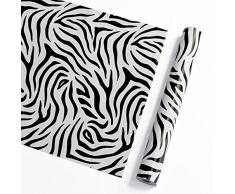 GLOW4U Selbstklebendes Vinyl Zebra Streifen Kontakt Papier Deko Regal rutschsicher für Schränke Schublade Kommode Arts und Crafts Decor 45 x 199,9 cm