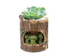 Segreto Creative Pflanzen Töpfen Pinsel Topf für Sukkulenten verziert Schreibtisch, Garten, Wohnzimmer mit Sweet Eichhörnchen, Igel, keramik, Grüner Frosch, Einheitsgröße