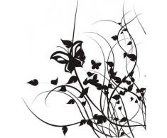 INDIGOS WG30207-90 Wandtattoo w207 Baum Blume Ranke Wandaufkleber 120 x 108 cm, silber