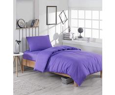 EnLora Home Bettwäsche-Set für Einzelbett, XXL, Violett, 155 x 220 cm, 2 Einheiten