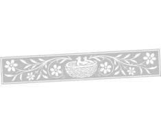 INDIGOS 4051095030508 Wandtattoo w270 Blumen, Vogel 120 x 19 cm, silber