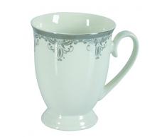 Dajar Kaffeebecher Diana Style 2 300ml Ambition, Porzellan, Weiß Grau, 12 x 8,5 x 10,5 cm
