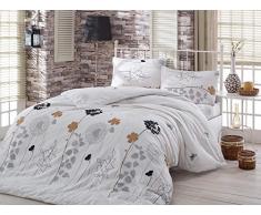 Eponj Home Steppdecke für Einzelbett, XL 155 x 200 cm White Grey Black Brown