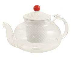 SATUR Teekanne Jasmine weiß/rot/transparent