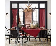 Türvorhang aus Kunstseide, französische Türpaneel, Satin, Sichtschutz, französische Türvorhang, 1 Panel, mit Bonus-Raffhalter Modern 72 L burgunderfarben