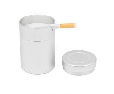 OUTLETNY Edelstahl Winddichter Aschenbecher mit Deckel für Außen und Business Silber