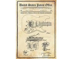 United States Patent Office - Design for a Tremolo Device for Stringed Instruments - Entwurf für einen Tremolo-Gerät für Streichinstrumente - fender - 1956 - Design No 2.741146 - Blechschild