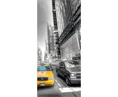AG Design FTV 0225 New York Taxi, Papier Fototapete - 90x202 cm - 1 Teil, Papier, multicolor, 0,1 x 90 x 202 cm