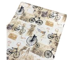 HOYOYO Klebepapier 43,2 x 19,8 cm selbstklebend PVC feuchtigkeitsfest Schublade Papier Regal Liner Schimmelfest Antifouling Wand Papier Beige Shabby Chic Bikes Deko