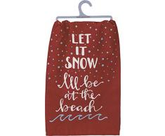 Primitives by Kathy Beach Holiday Geschirrtuch, Lassen Sie es schneit, Length x 28 inches Width Square