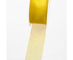 Deko und Band 53736 - Organzaband mit Webkante - 38mm 50m col. 15 gelb - 53736-38-50-15