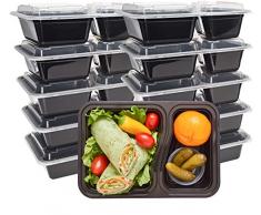 durahome – Mahlzeit Prep Container ER, 10 2 fach, BPA-frei Lebensmittel Container mit Deckel, Teil Kontrolle, Handbeil