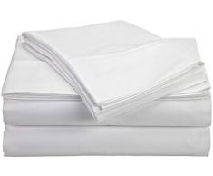 JB Leinen 600-thread-count reine Ägyptische Baumwolle Super Soft Tabelle Set (wählen Sie Größe und Farben) Passform bis 22,9 cm Zoll Tiefe Matratze begrenzten Zeitraum bieten., baumwolle, weiß, California King/ Western King/ King-Cal King