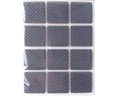 HYDERON Anti-Rutsch-Möbelpolster, rund, für Lehnstuhl, Böden, Fliesenböden, 2,5 cm, 12 Stück Square schwarz