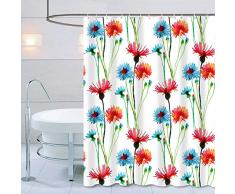 AOACreations Duschvorhang mit Haken für Badezimmer, 183 x 183 cm, Heimdeko, Katzen, Hirsch, Bäume, Blätter, Schmetterling Kollektion Multi 26