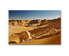 Premium Textil-Leinwand 90 x 60 cm Quer-Format Wuestenlandschaft an der alten Karawanenstrasse nahe der Oase Dachla, Libysche Wueste, Aegypten, Afrika | Wandbild, HD-Bild auf Keilrahmen, Fertigbild auf hochwertigem Vlies, Leinwanddruck
