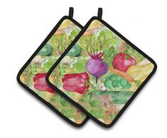 Caroline s Treasures bb7572pthd Watercolor Gemüse Farm zu Tisch verziert Topflappen, 19,1 x 19,1 cm Multicolor