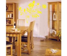 INDIGOS 4052166072298 Wandtattoo w435 Pflanze Blume Wandaufkleber 120 x 114 cm, gelb