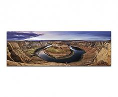 Panoramabild auf Leinwand und Keilrahmen 150x50cm Arizona Horseshoe Bend Felsen Wasser
