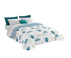 emotion t-em Mohn Steppdecke Winter, 100% Baumwolle, Mehrfarbig, Single, 60 x 57 x 25 cm